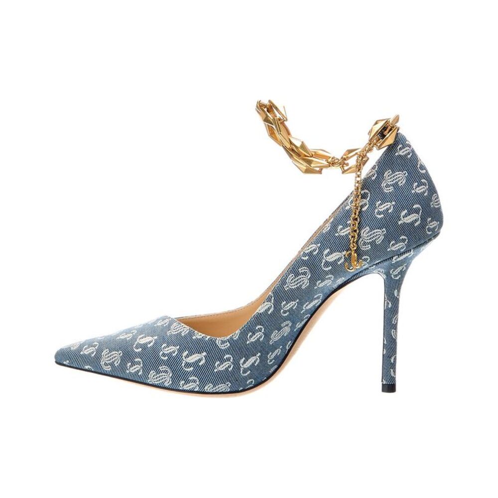 Jimmy Choo Diamond Talura 100 Denim Pump, Blue - Picture 2 of 5